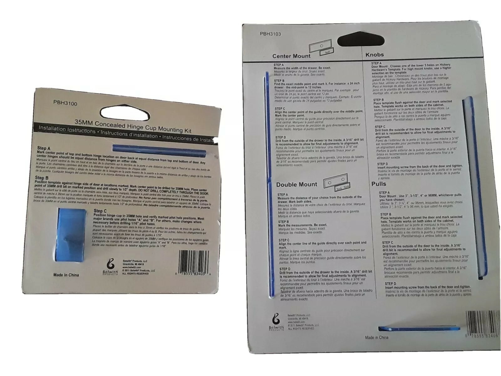 Hickory Hardware PBH3103 drawer alignment guide & PBH3100 35mm hinge mount kits!