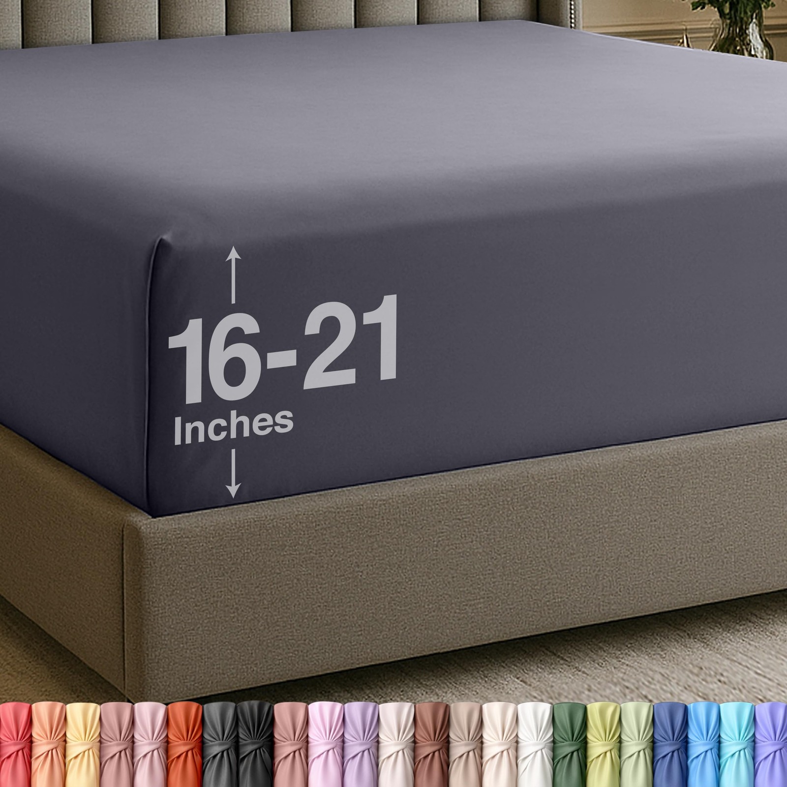 Full Deep Pocket Queen Fitted Sheet, Fits Up To 21 Inch Mattress - Hotel Luxury