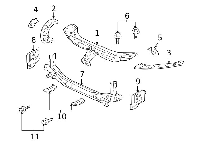 Genuine Mitsubishi Upper Tie Bar Bracket 5220B421