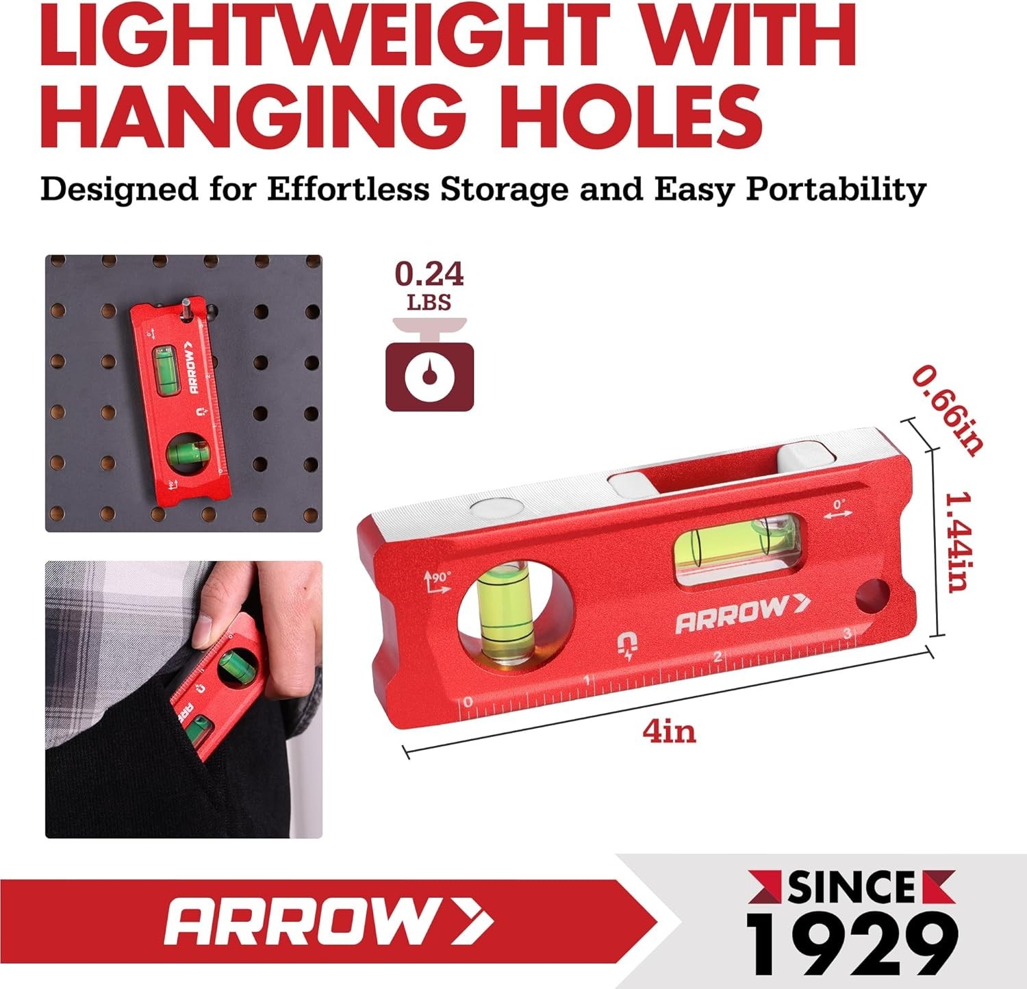 Level Magnet 4 Inch Torpedo Level Magnetic Aluminum Alloy Small Bubble Tool