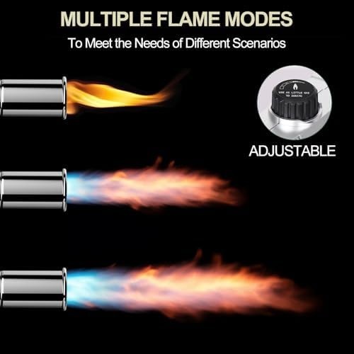 Semlos Propane Torch Head, Powerful Flame Thrower Gun, Adjustable Charcoal Li...
