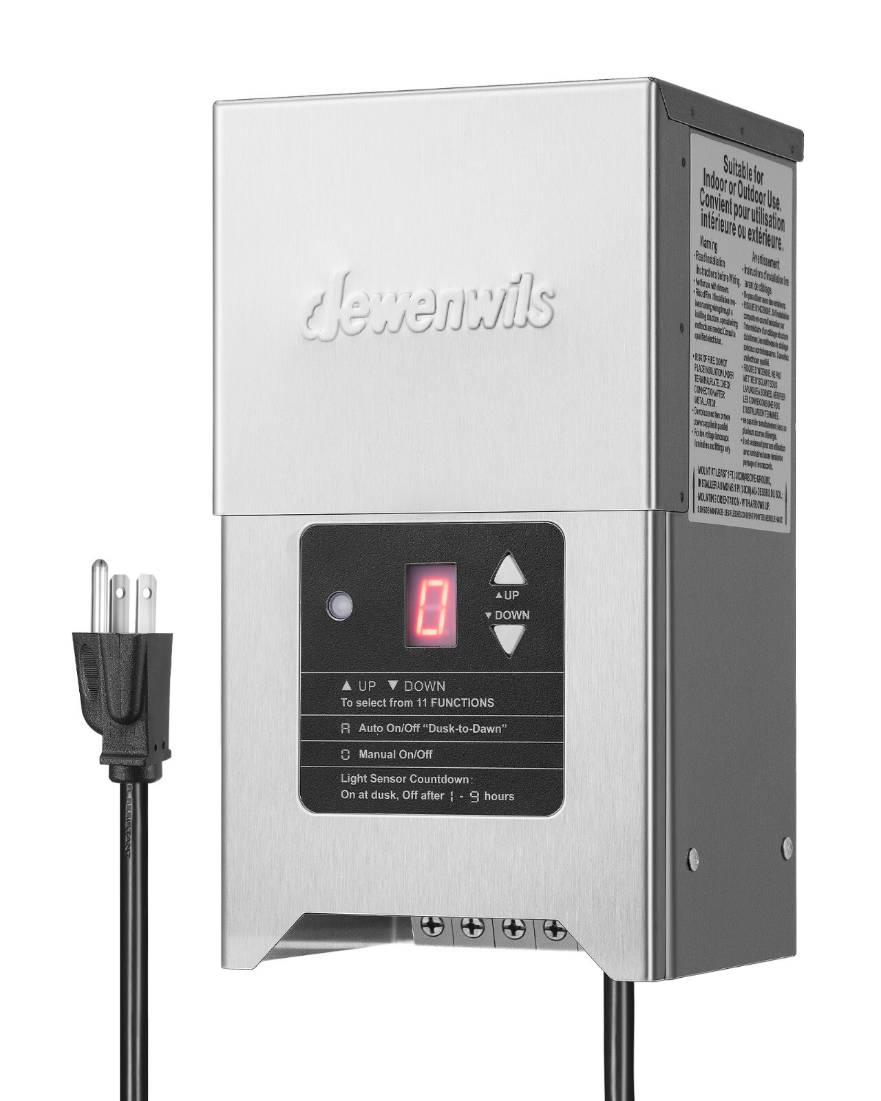 DEWENWILS 300W Low Voltage Transformer,Stainless Steel Shield Outdoor Waterproof