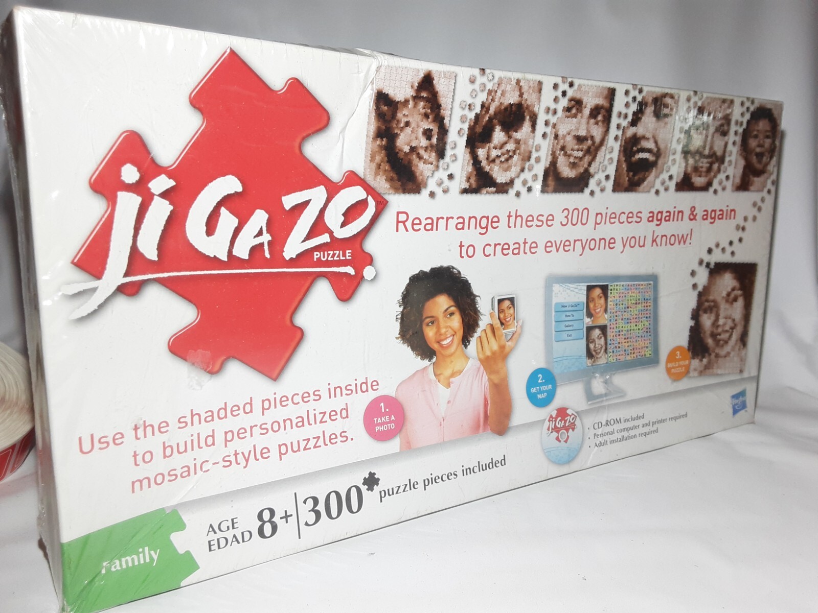 NEW JIGAZO- 300 Piece Puzzle Family 8+ Factory Sealed- HASBRO- CD-ROM JI GA ZO