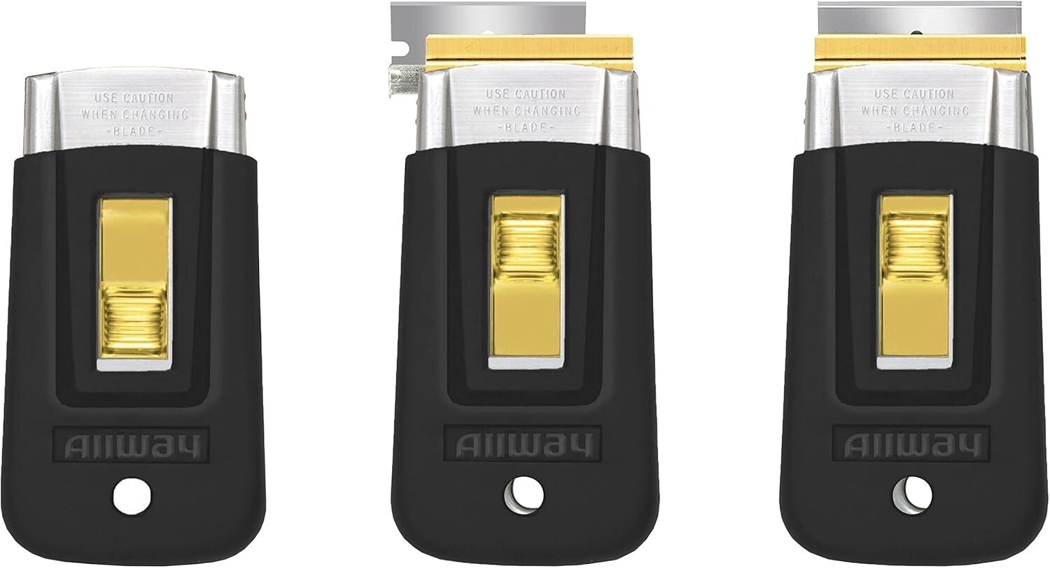 ALLWAY SGS Soft-Grip Retractable Glass Scraper with 5 Blades