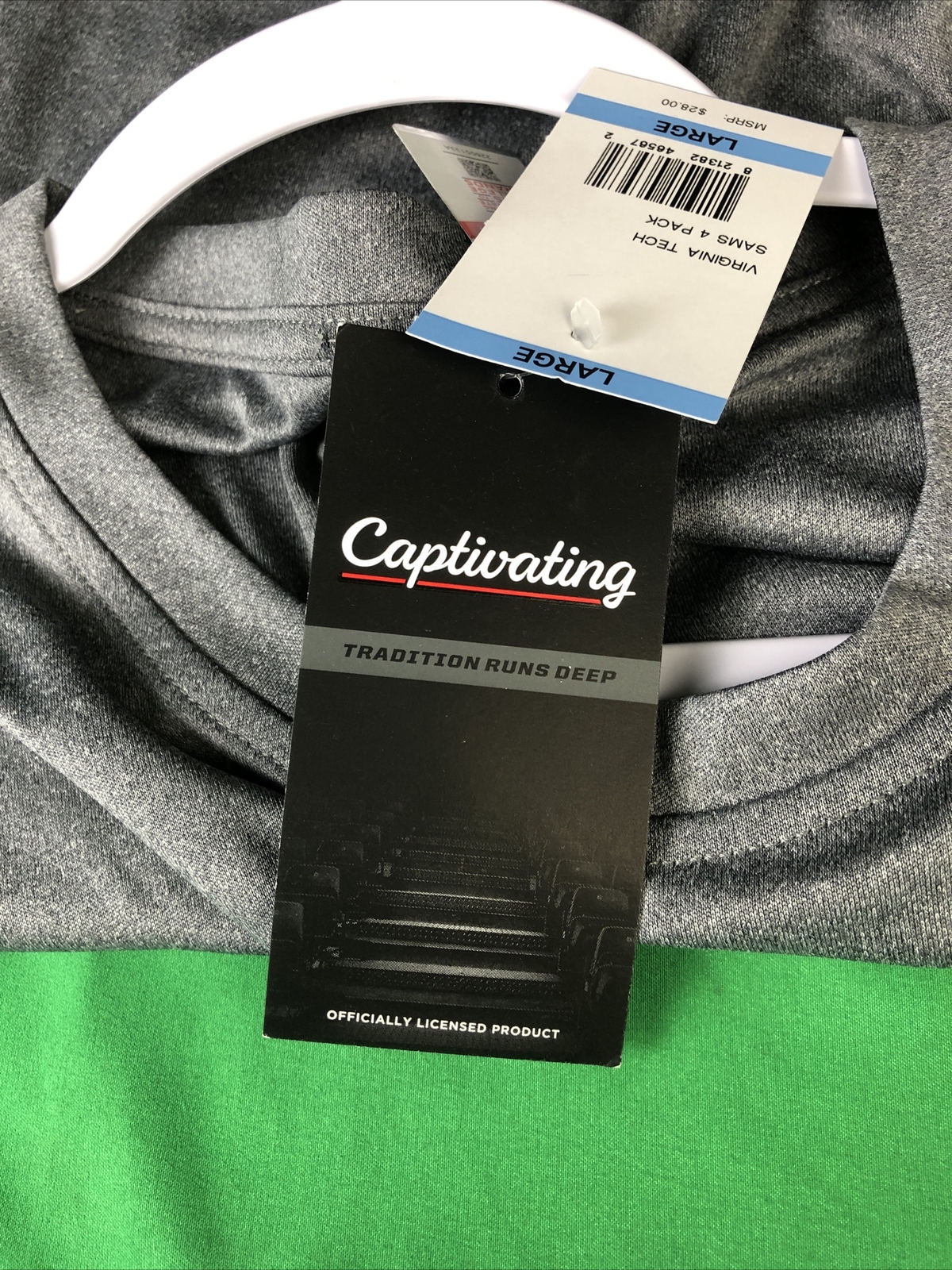 Captivating Virginia Tech Graphic Tee GREY LARGE
