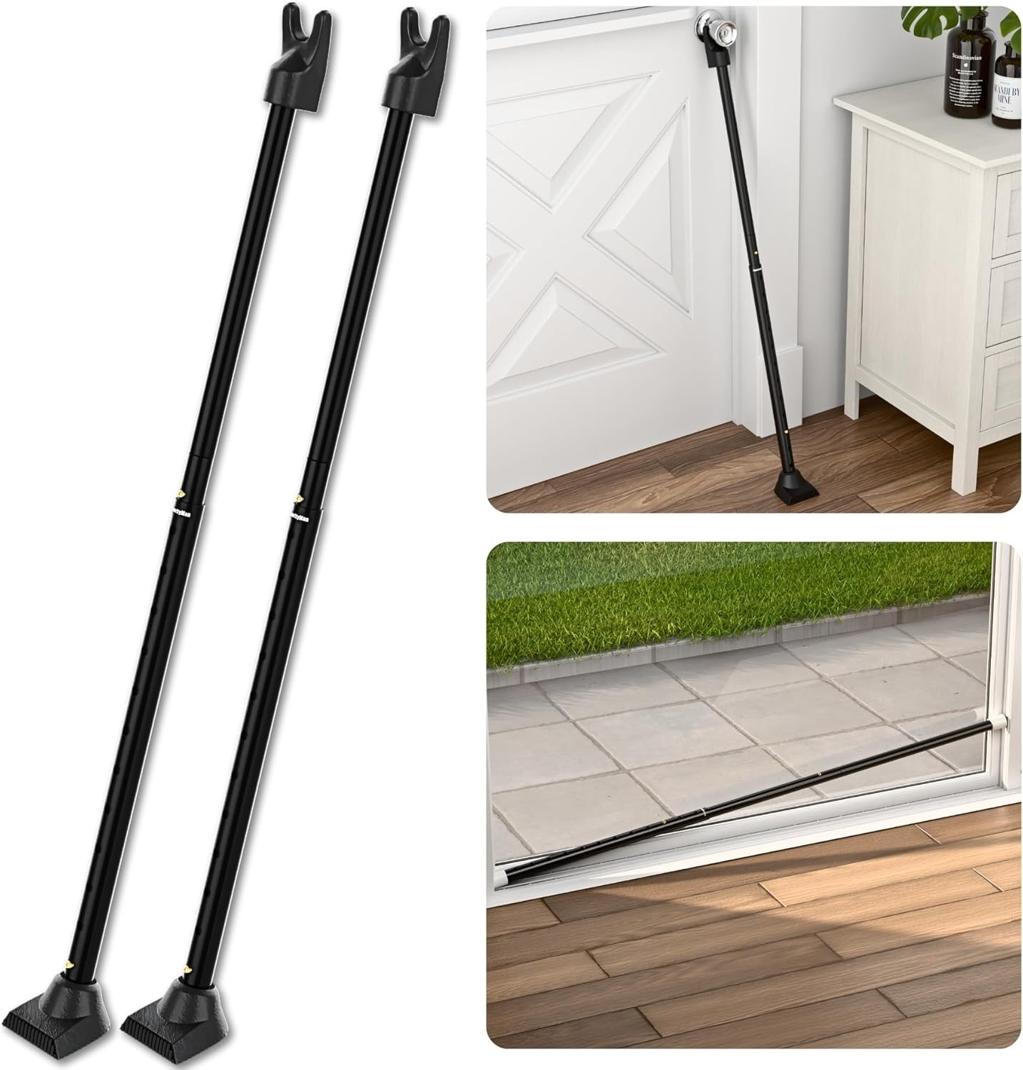 Two-in-One Iron Security Door Bar Pack Adjustable for Hinged and Sliding Doors