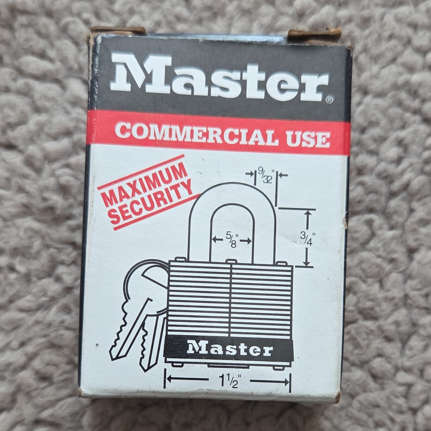 Master Lock No. 3 Keyed Different Laminated Steel Padlock 9/32" Blue/Silver
