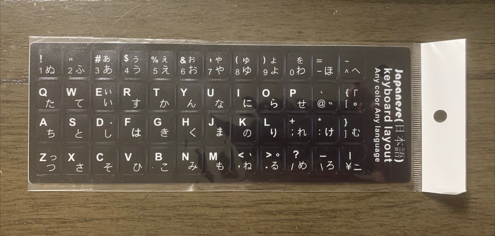 Japanese Keyboard Sticker Layout (Black Background with White Letters)