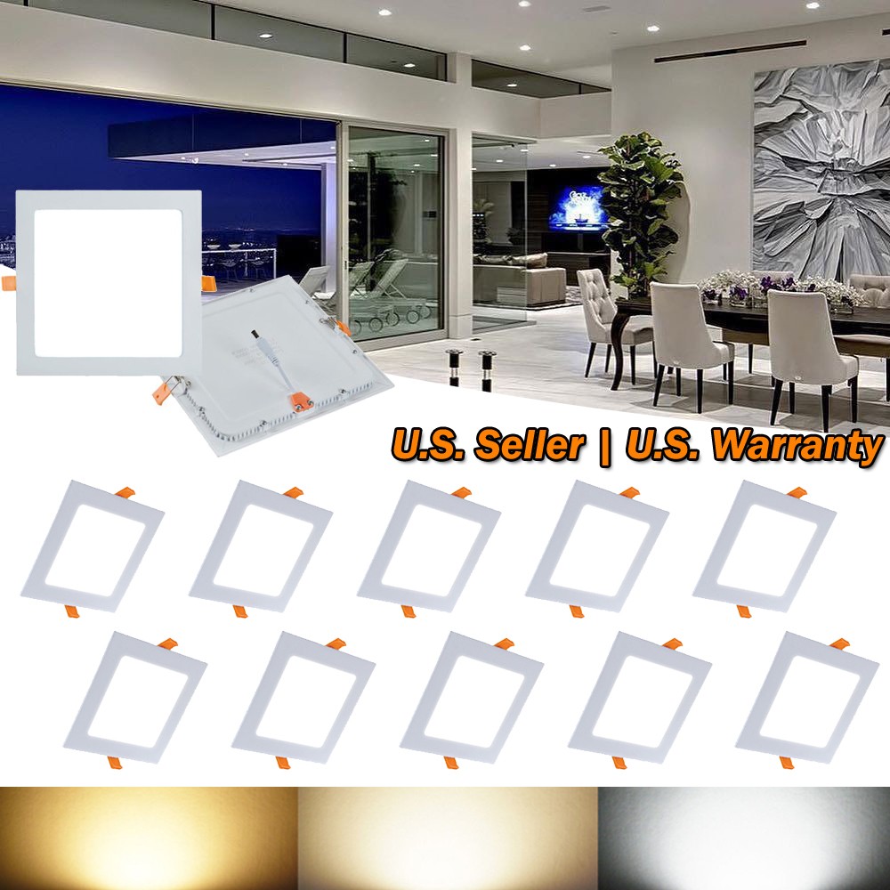 10X 6W 4-Inch Square Natural White LED Recessed Ceiling Light Canless Downlights