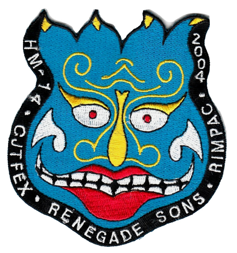 US NAVY PATCH: Helicopter Mine Countermeasures Squadron HM-14 MH-53E RIMPAC 2004