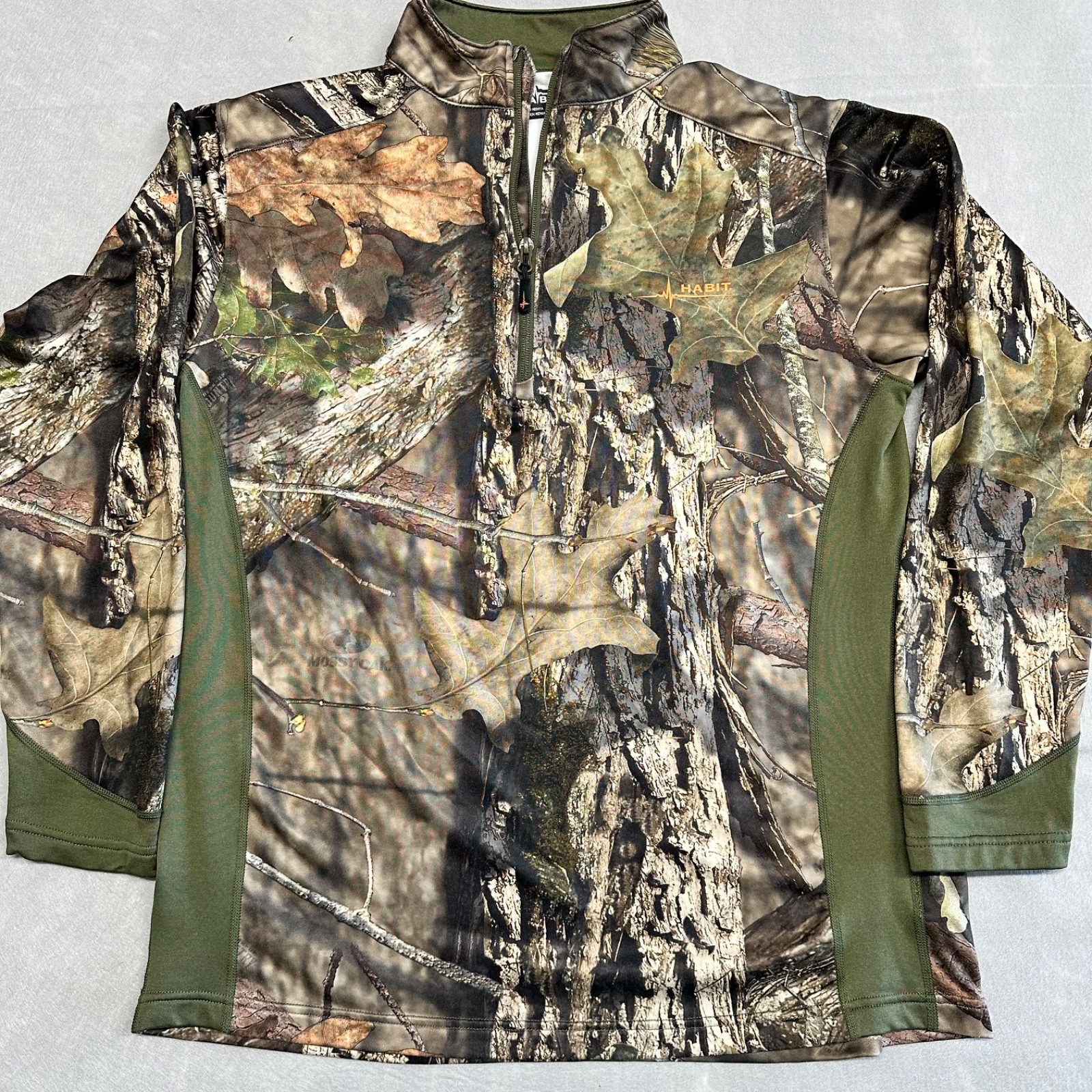 Habit Scent Factor Mossy Oak Camo 1/4 Zip Pullover Men’s Medium Hunting Athletic