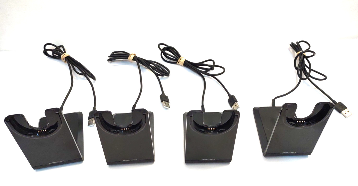 Lot of 4 Plantronics 203079-01 Base For Voyager Focus B825 Headset 202652-02