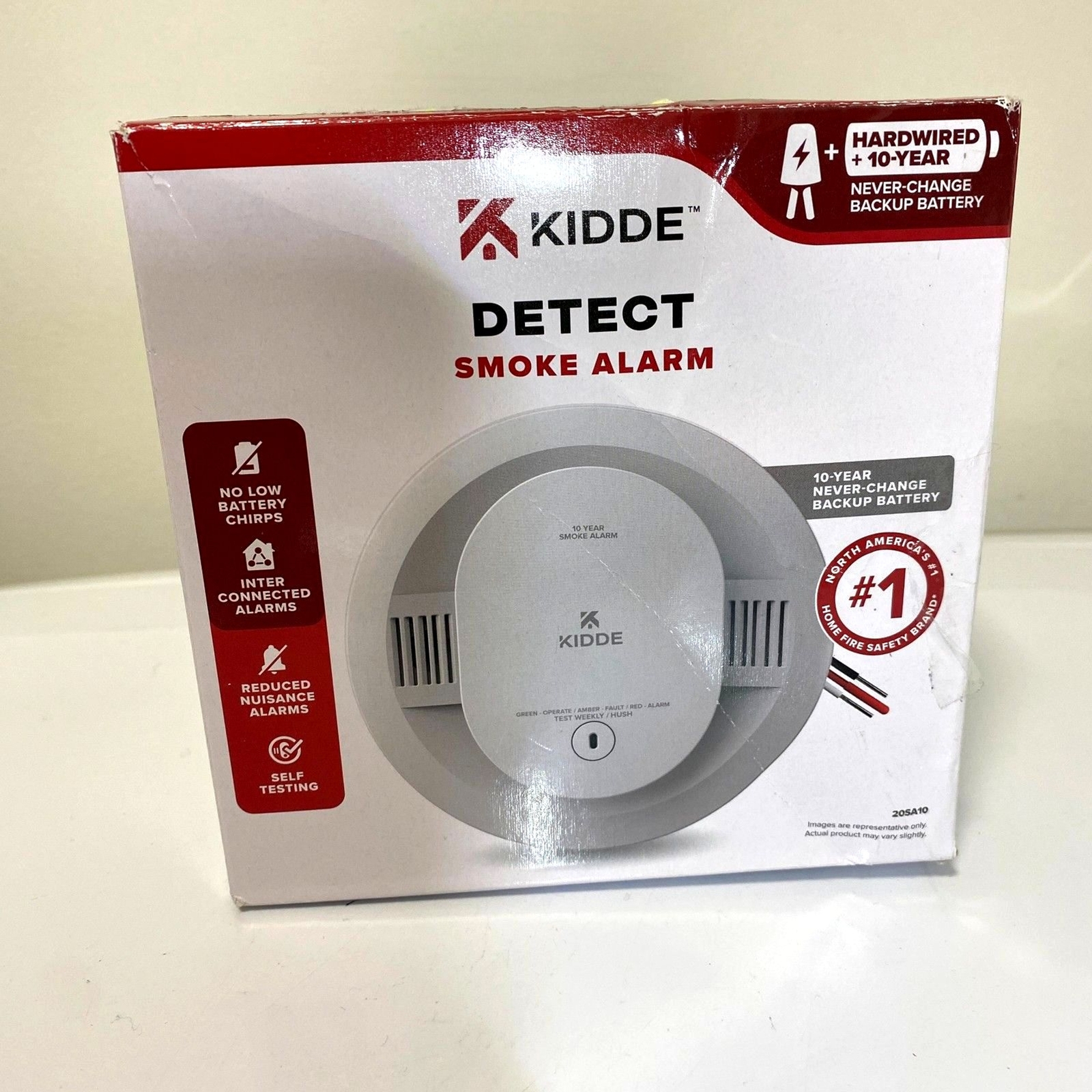 Kidde Hardwired Photoelectric Smoke Detector Alarm – 10-Year Sealed Battery