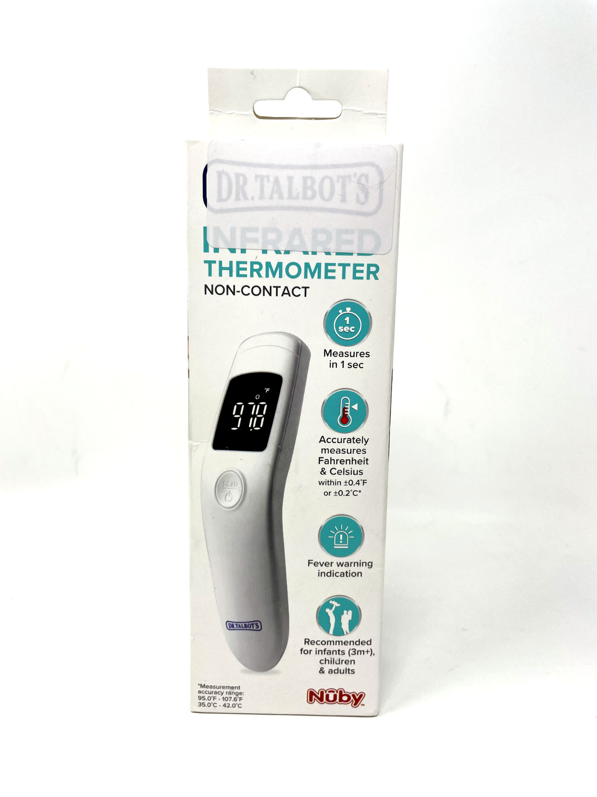 Dr. Talbots Non-Contact Infrared Thermometer LED Baby/Kids/Adult Digital Nuby