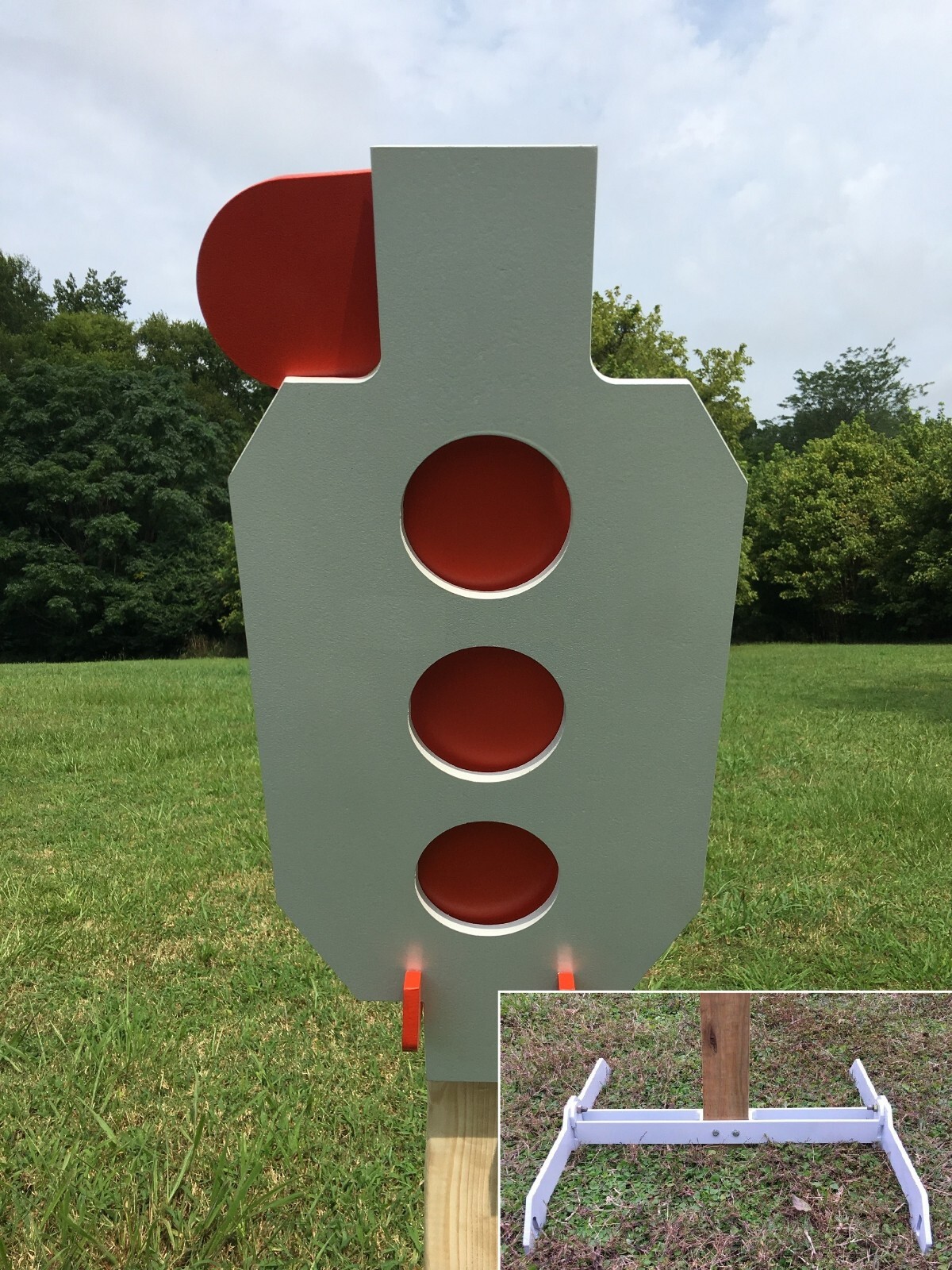 ZIPPER 10"x24" 3/8" AR500 STEEL HOSTAGE REACTIVE SHOOTING TARGET w/ 2x4 STAND