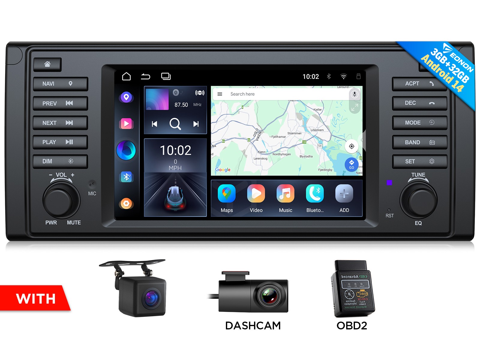 Android 14 7 inch for BMW E39 530i 528i M5 Car Stereo CarPlay WiFi 6 Plug & Play