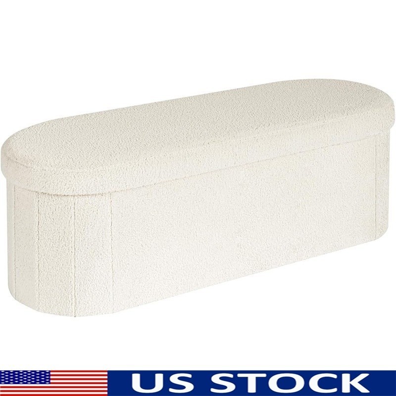 Storage Ottoman Bench Velvet Footstool Hidden Storage Shoe Stool 330LB Capacity