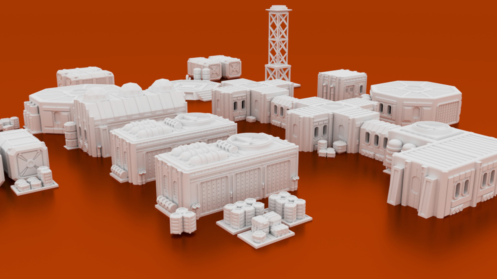 15mm Protectorate Colony Forward Base Sci-Fi Outpost Tank Company Battle Set