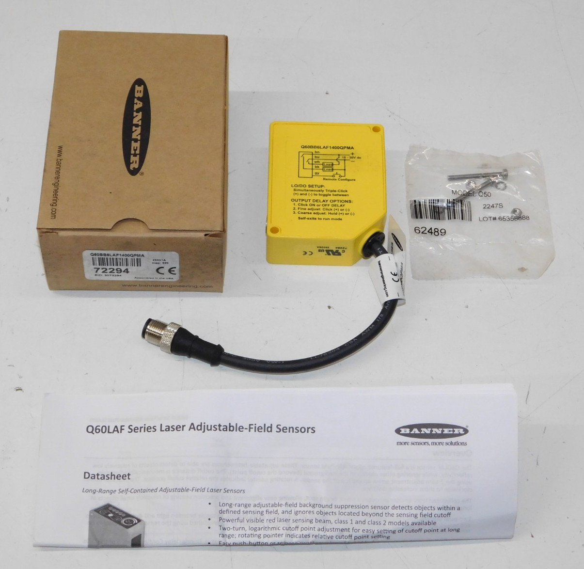 New Banner 72294 Q60BB6LAF1400QPMA Photoelectric Proximity Sensor Switch Module
