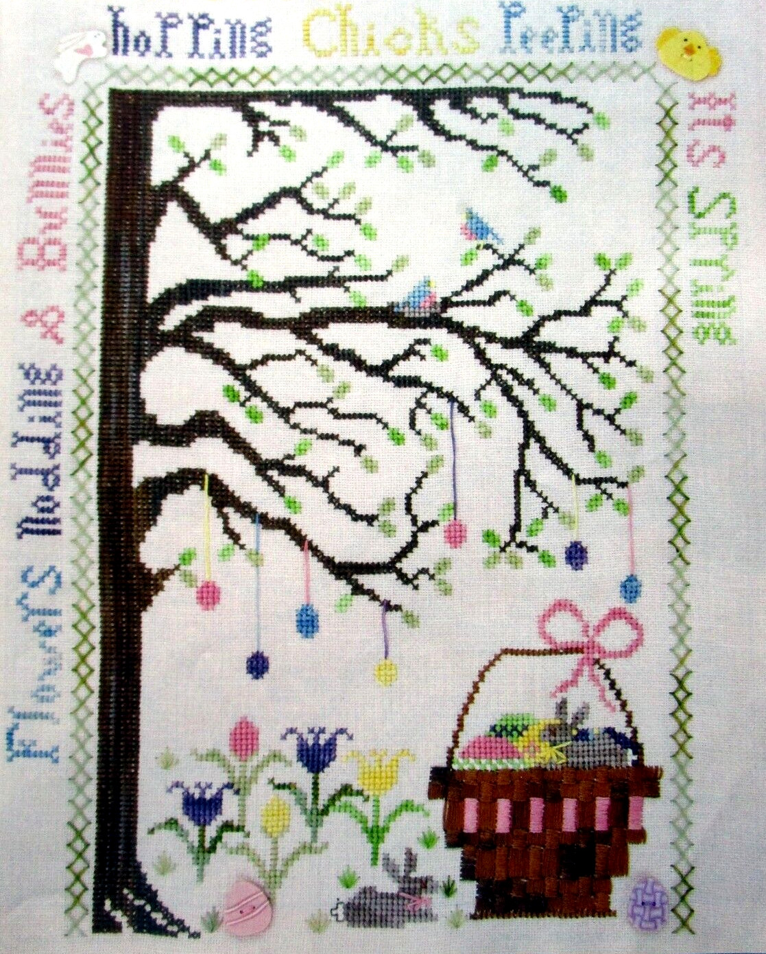 Bunnys Basket Spring Bellpull Everything A Season Chick CROSS STITCH PATTERNS