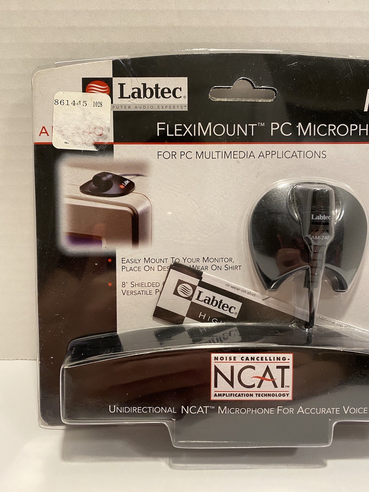 Labtec AM-240 Cable Consumer Microphone Fleximount PC Microphone Brand New!