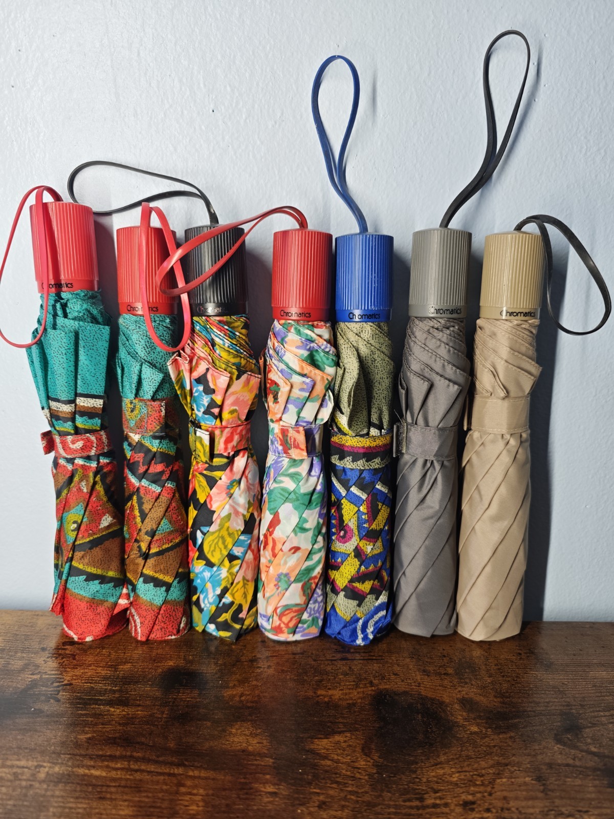 Lot Of VTG Totes Super Mini Manual Chromatics Compact Umbrellas