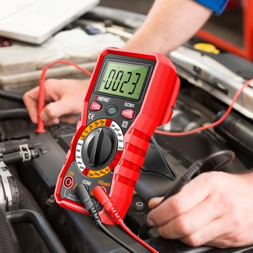 Multimeter with Case,Ohm Volt Amp Red SZ301 (Ordinary Display Screen)