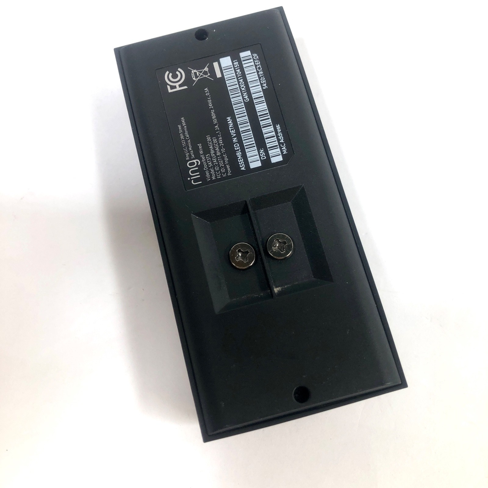 Ring Video Doorbell Wired Model 5AT3T5 HD and Chime
