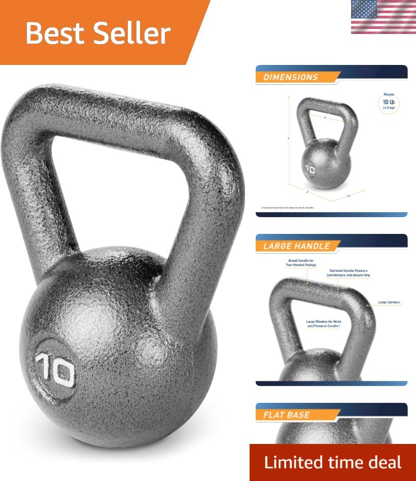 Versatile Cast Iron Hammertone Kettlebells - Choose Your Weight Up to 55 lbs