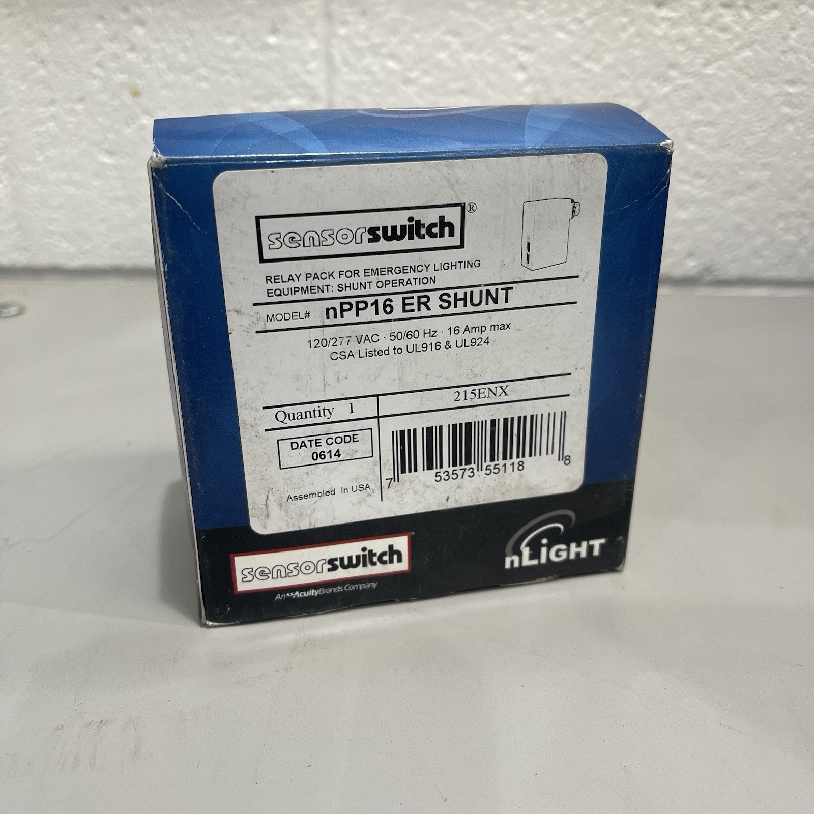 Sensor Switch NPP16-ER-SHUNT NLIGHT Emergency Shunt power  16 amp max