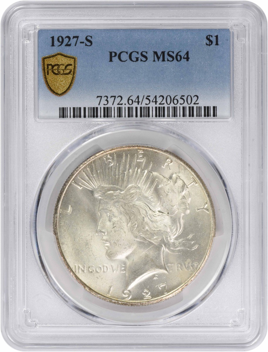 1927-S Peace Silver Dollar MS64 PCGS