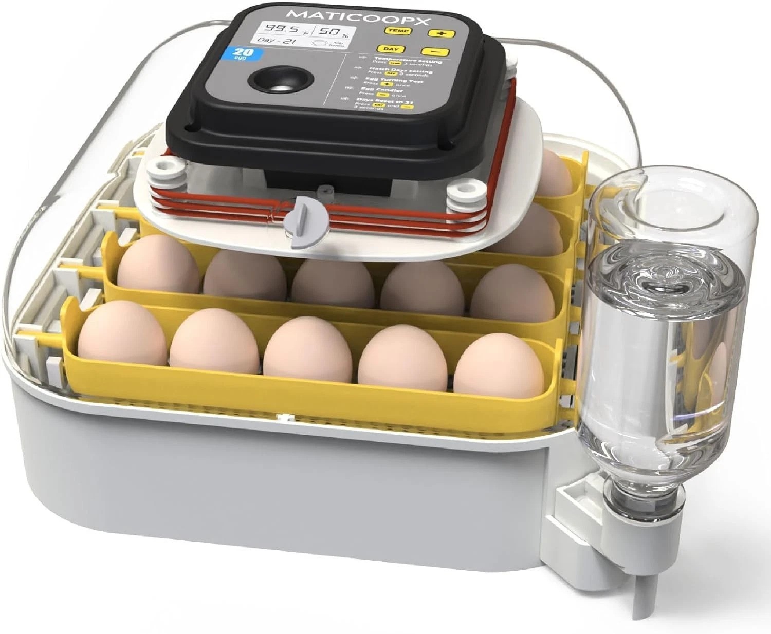 Automatic Egg Turner & 20 Egg Capacity Incubator with Stable Temperature Control
