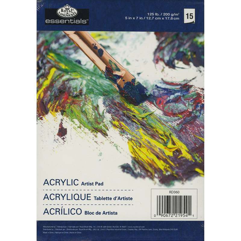 Essentials Acrylic Artist Paper Pad 5"X7" 17 Sheets