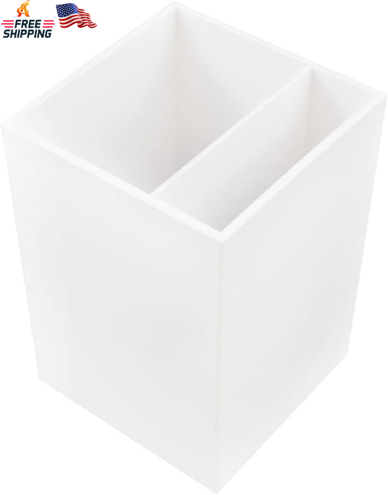 JAM PAPER Plastic Pen Holder - White - Desktop Pencil Cup - Sold Individually