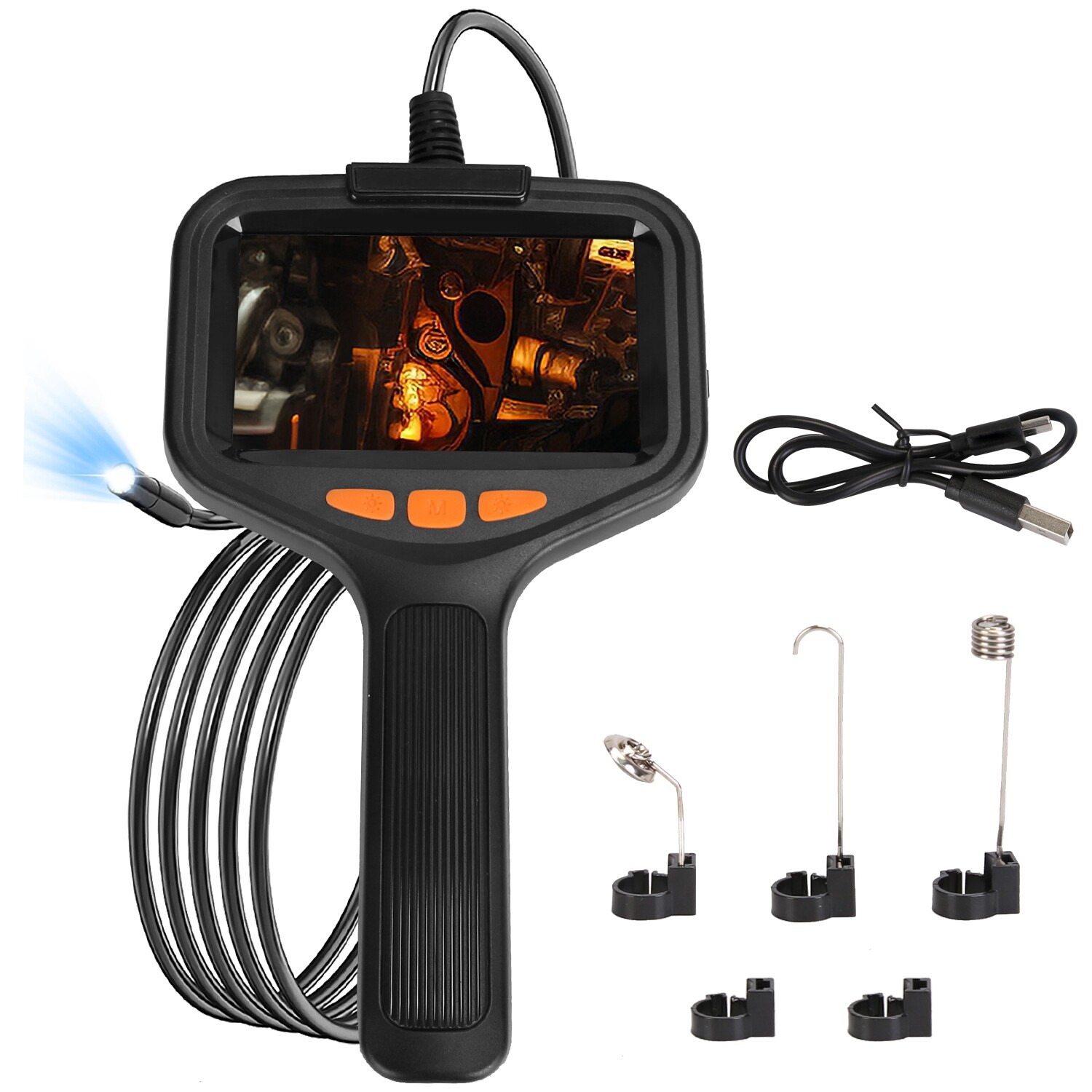8 LED USB Snake Endoscope Borescope HD Inspection Camera Adjustable LED Lights