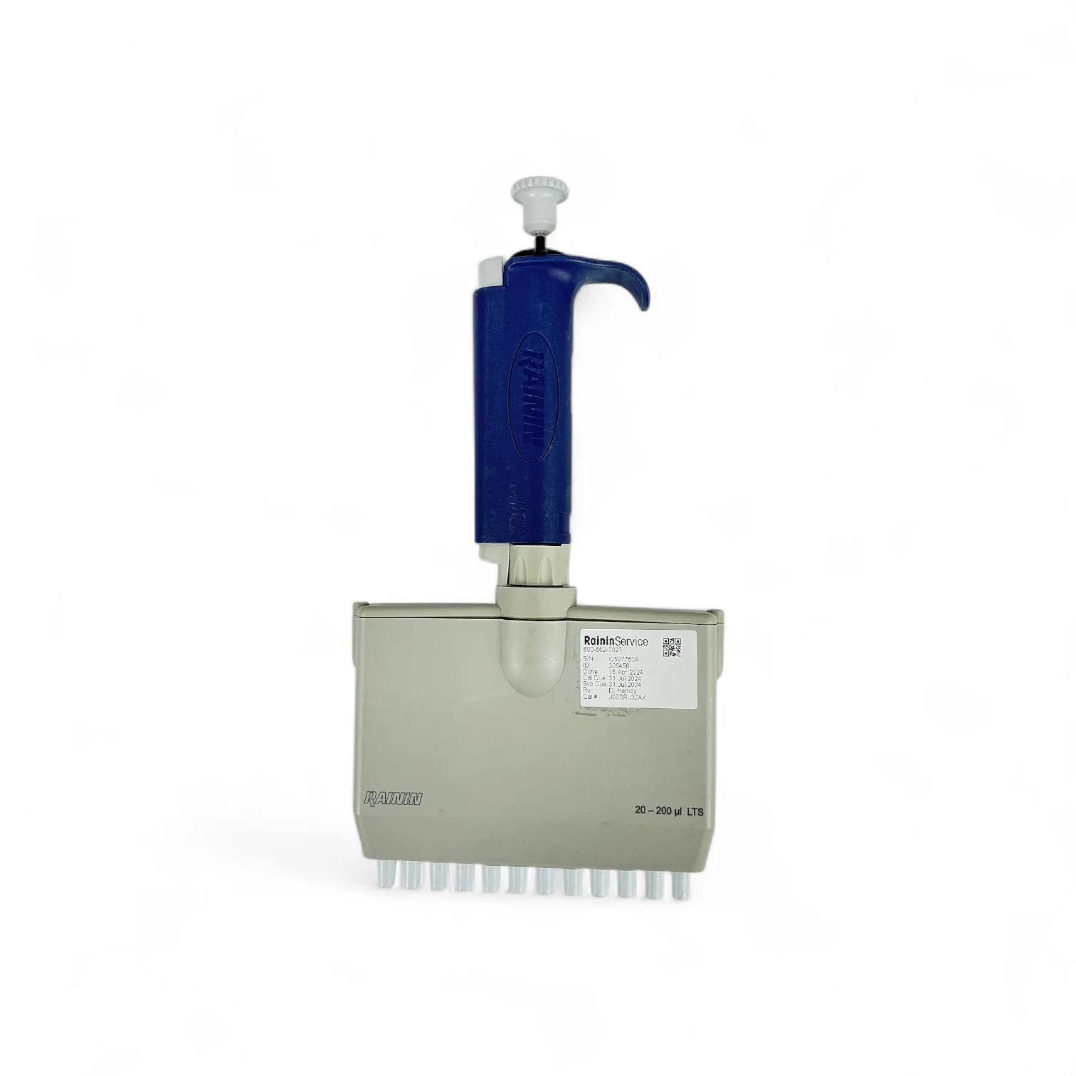 Rainin Pipet-Lite 12-Channel L200 Pipette 20–200 µL LTS - Tested