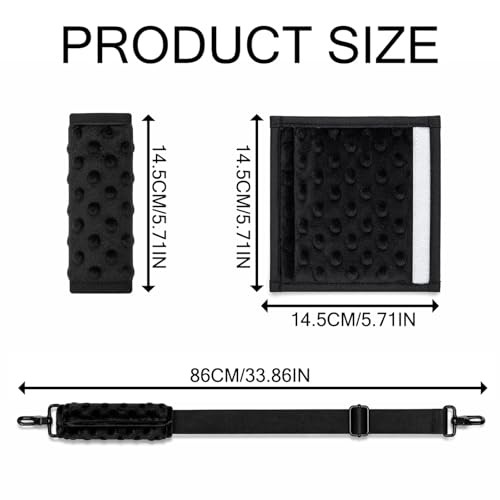 59 inch Black Shoulder Strap, Universal Adjustable Replacement Bag Strap with