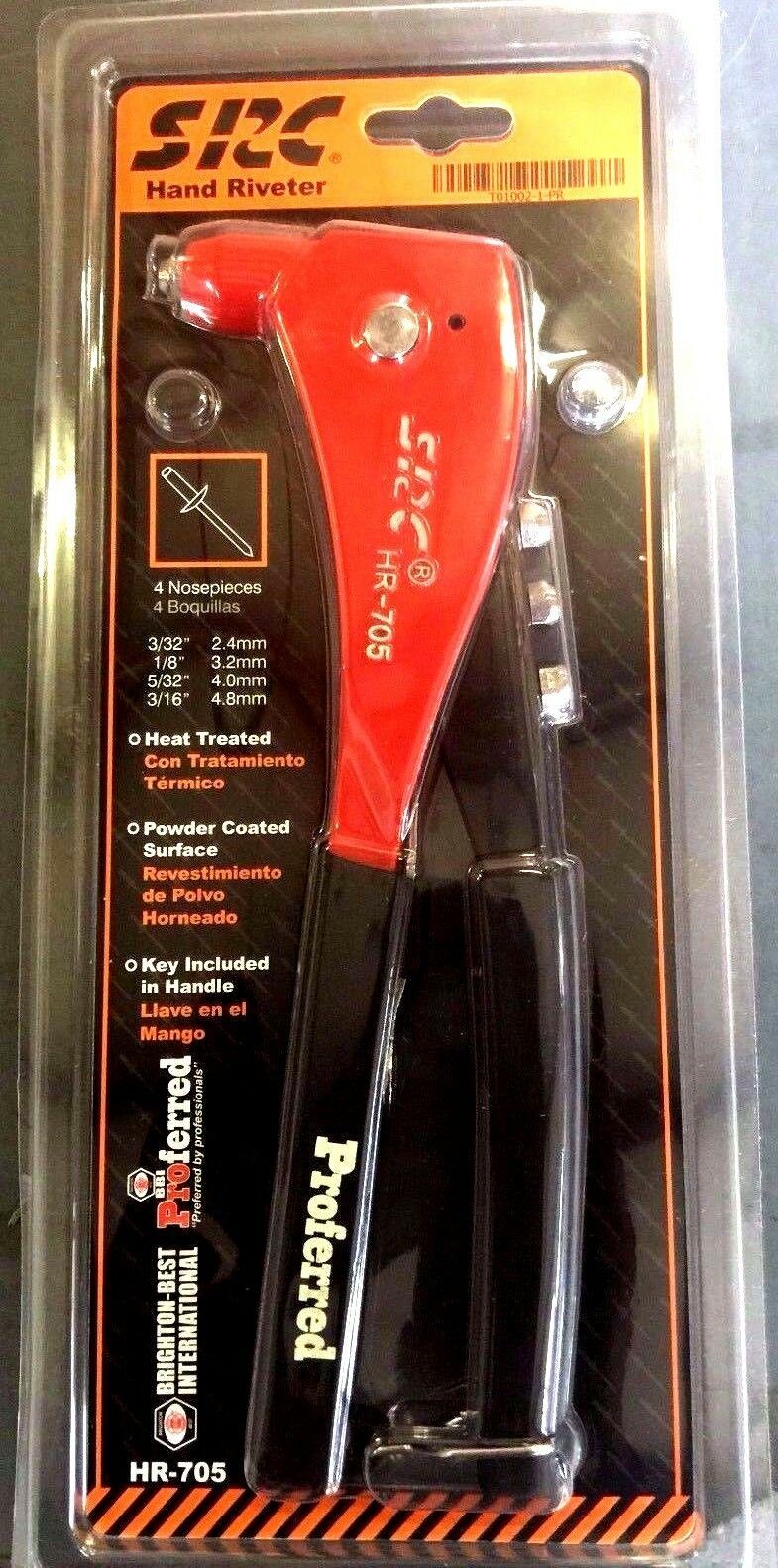Riveter HR 705 Hand Operated Rivet Tool. Service Wrench And Locking Tab Included