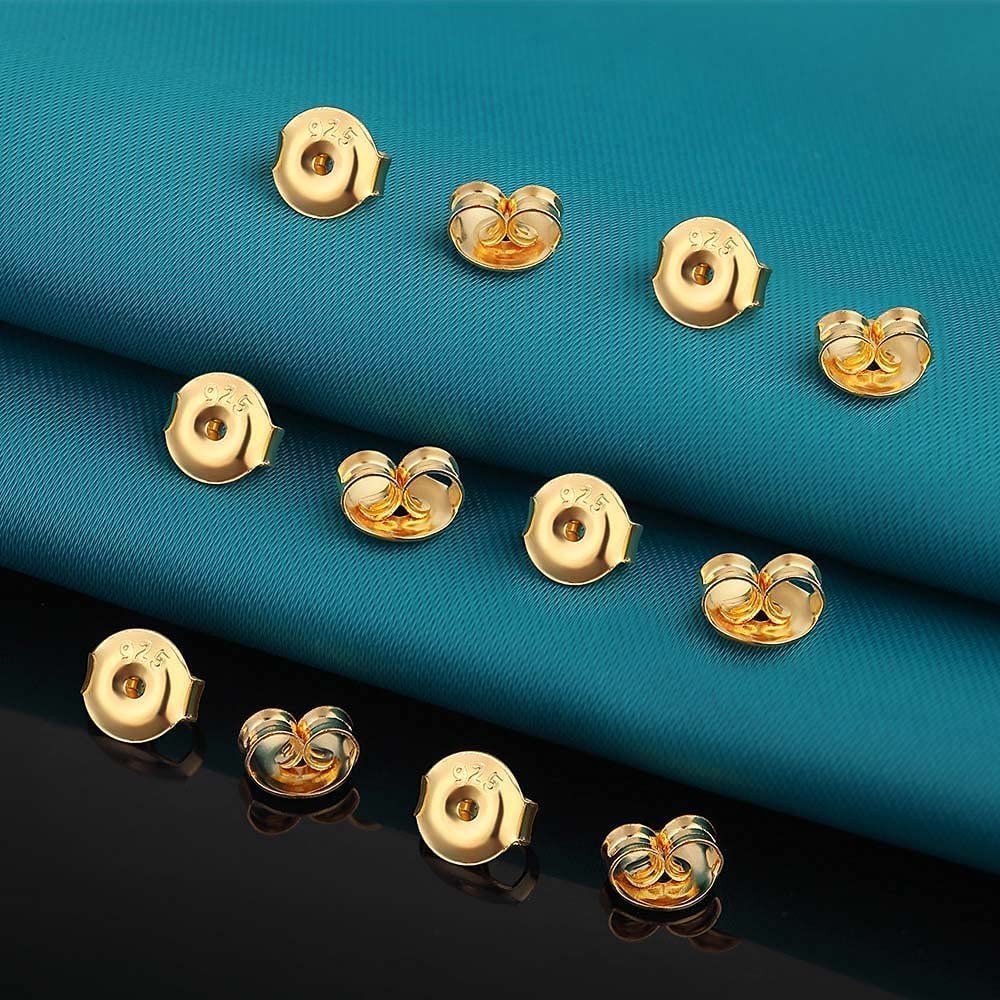 6PAIRS 14K Gold Earring Backs Replacement Ear Locking for Stud Earrings NEW