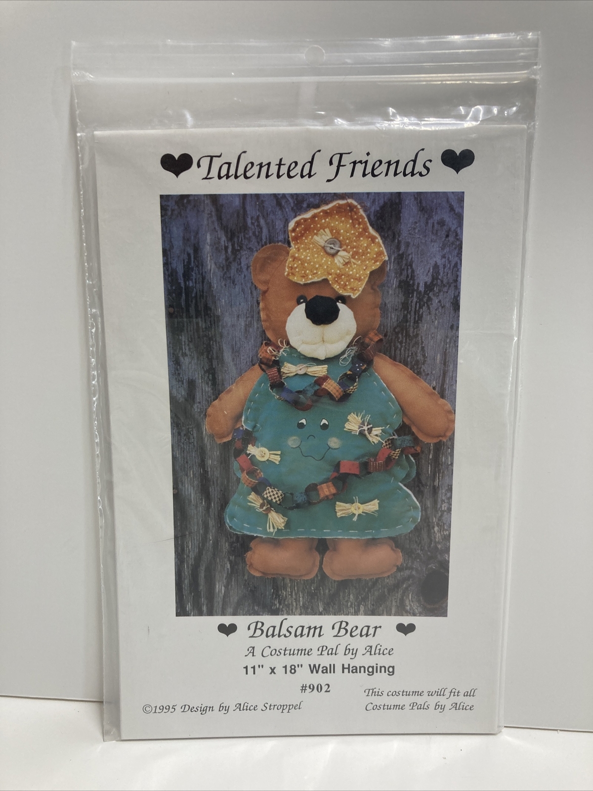 Talented Friends Balsam Bear Wall Hanging Pattern - NEW 11” X 18” #902