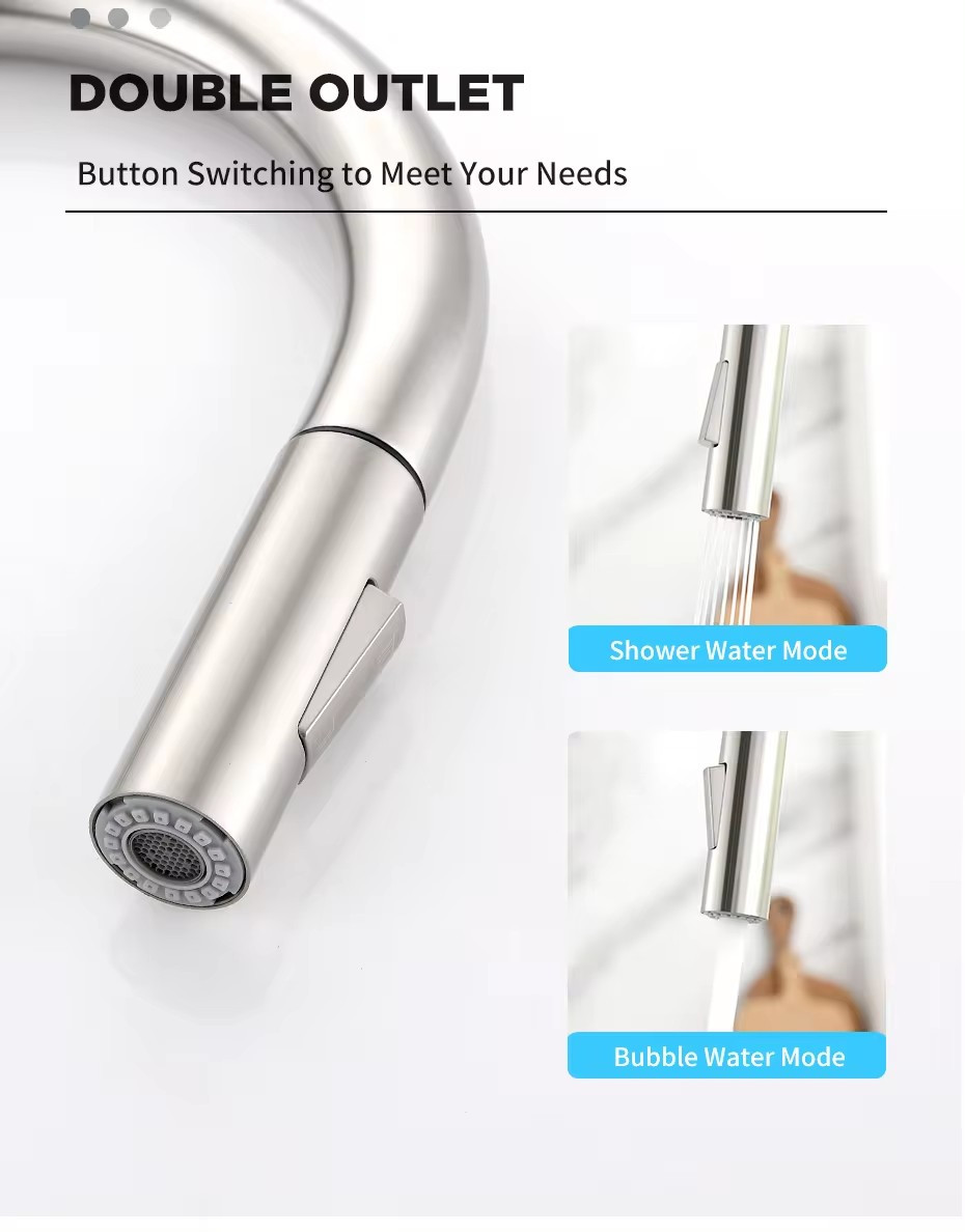 Touch Kitchen Faucet, 2 Modes Pull Down Sprayer, With Temperature LED Activated