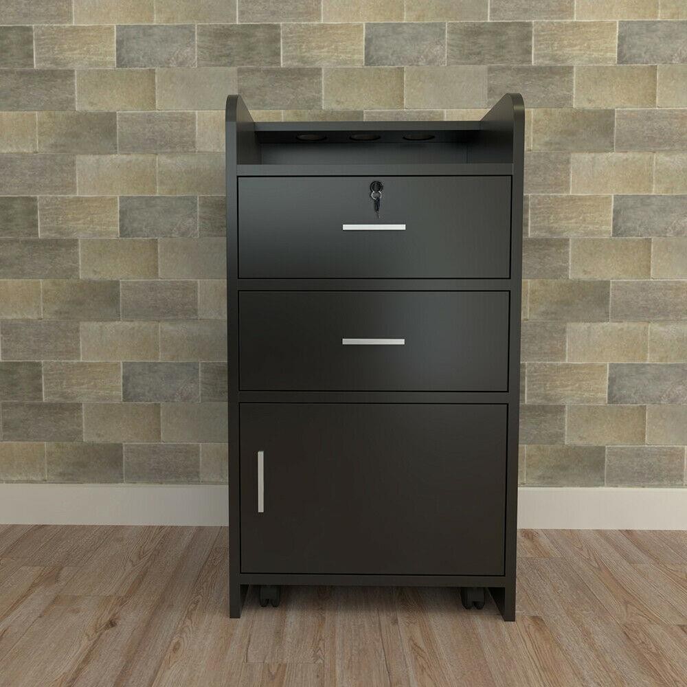 Locking Storage Drawer Tabletop Salon Beauty Equipment Styling Cabinet Holder