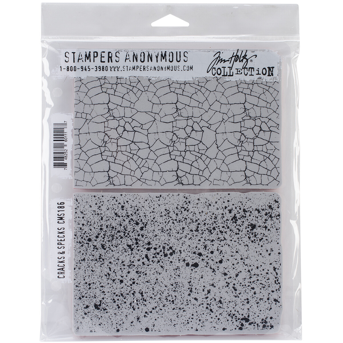 Tim Holtz Cling Stamps 7"X8.5"-Cracks & Specks (Pack of 1)