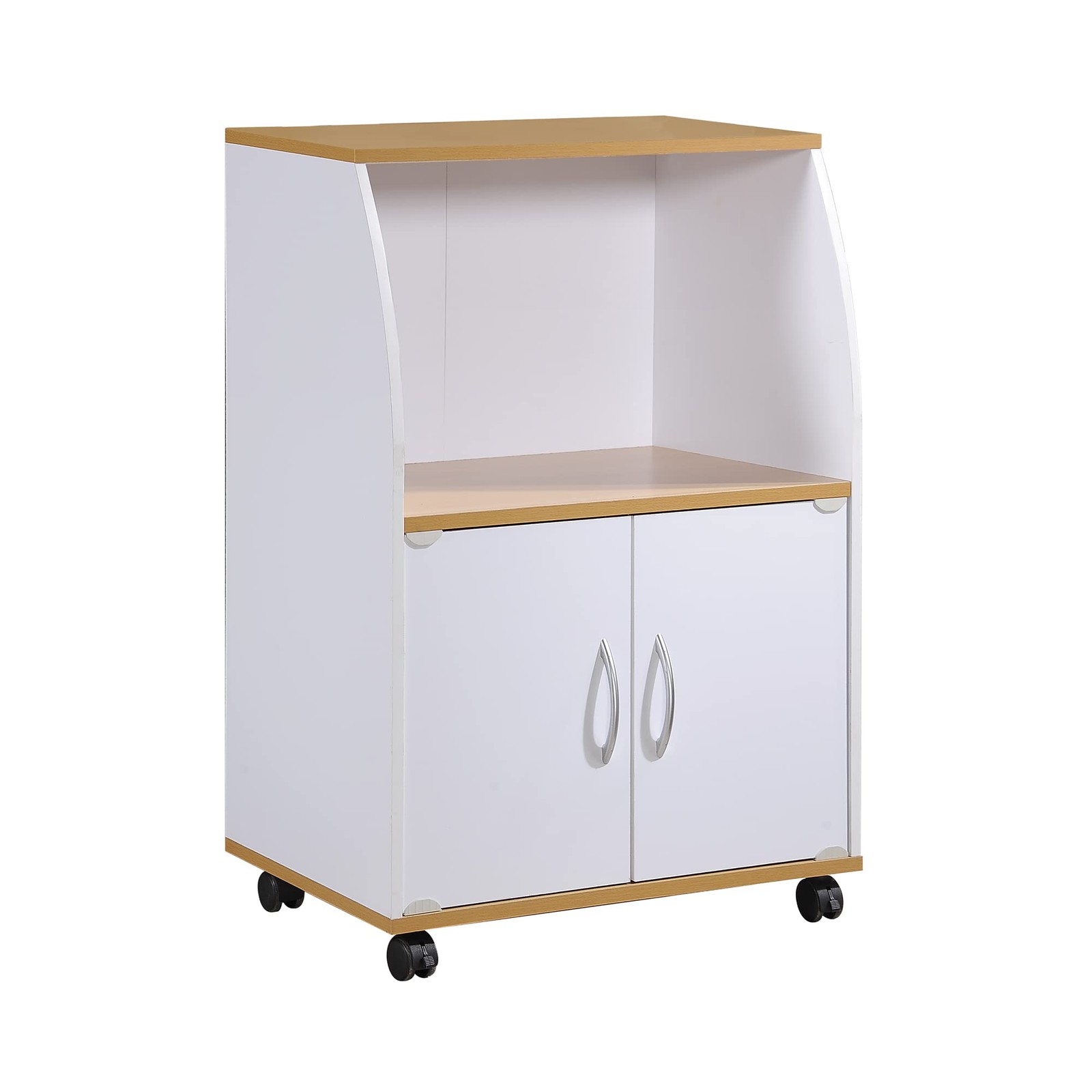 Microwave Cart with Storage Doors and Shelf Kitchen Organizer