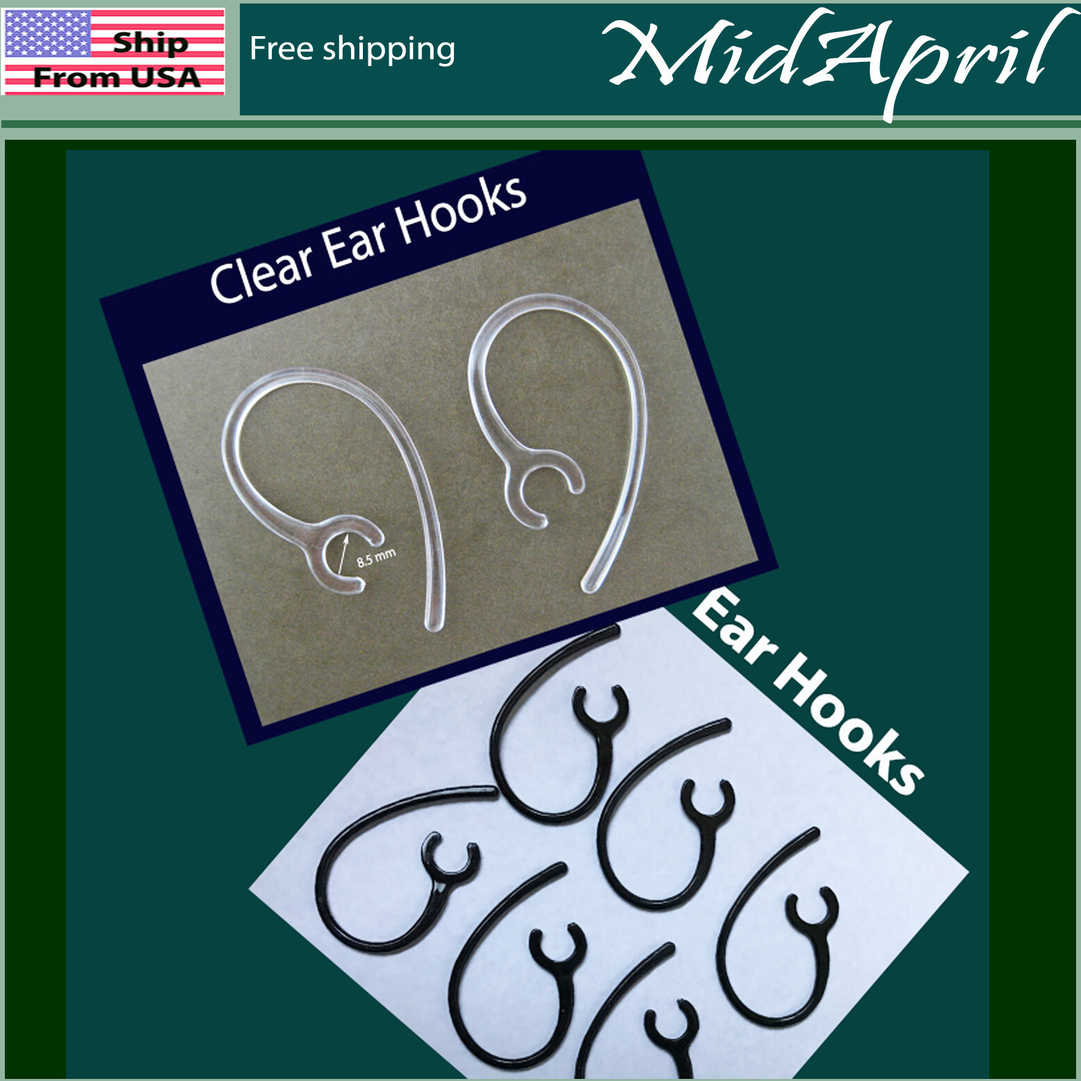 Ear Hook for Samsung Headset HM6000 HM1900 HM3000 HM1300   8.5 mm US seller