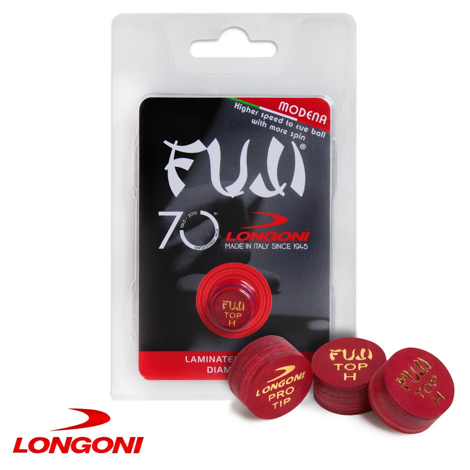 1 LONGONI FUJI Pool Billiard CUE TIP - MODENA - 14 mm