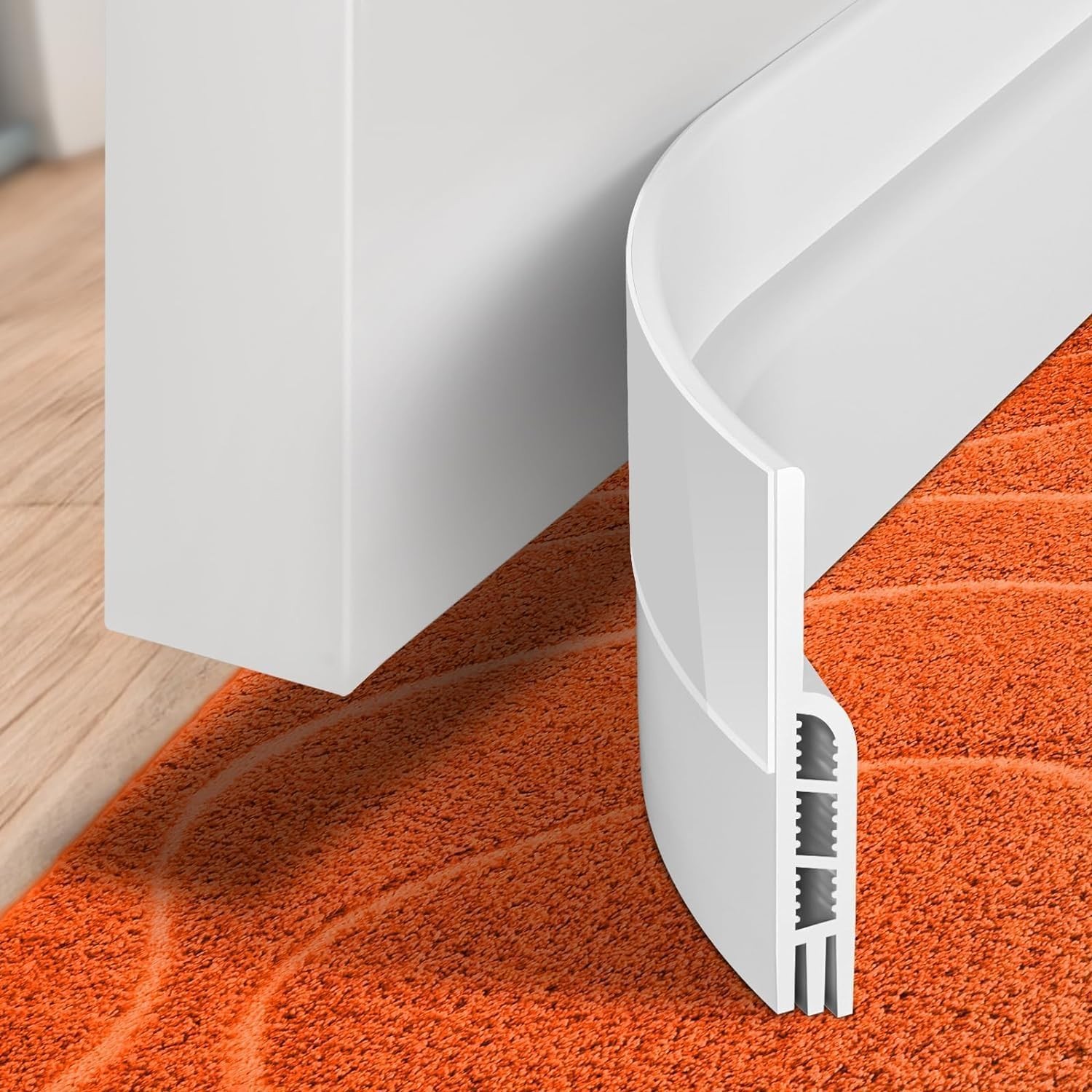 Holikme Door Draft Stopper Under Blocker Insulator 41 Inch, White