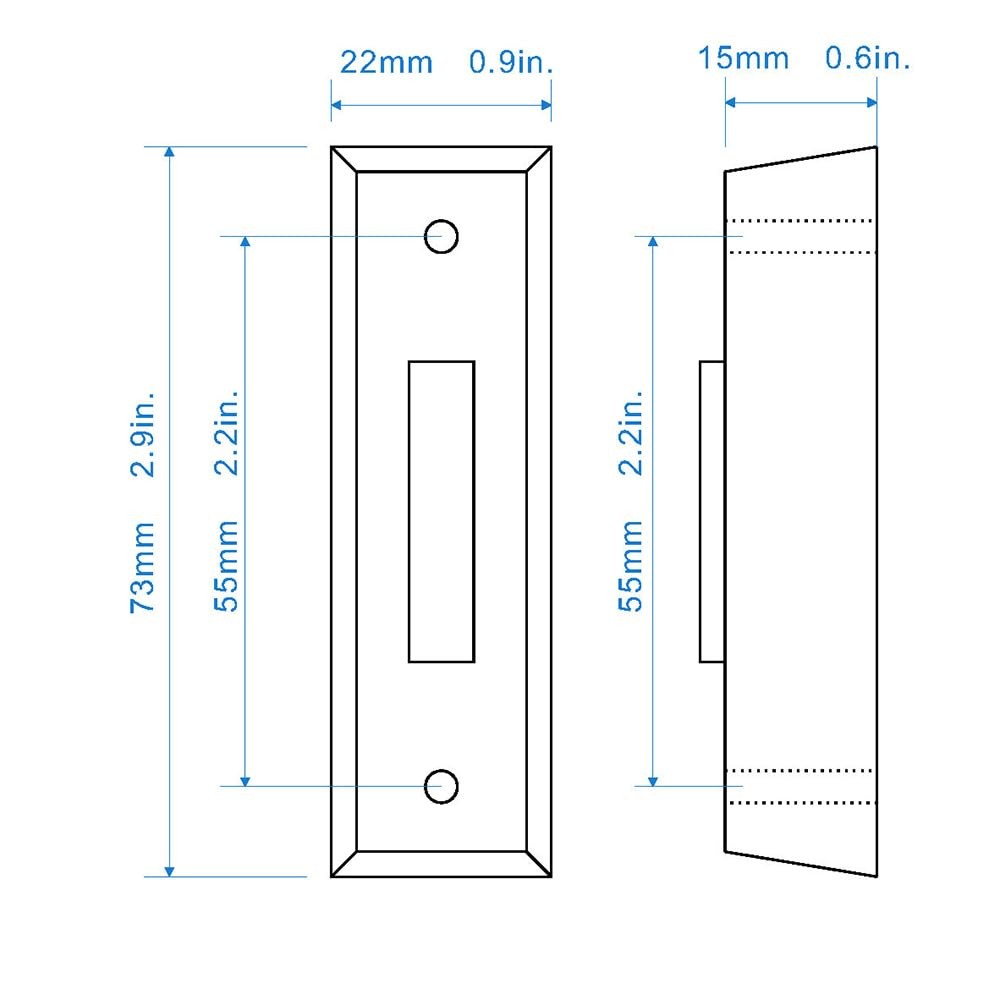 LED Lighted Doorbell Button Push Switch Wall Mounted For Chime Ring BLACK