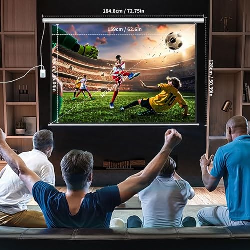 72 Inch Electric Projector Screen with Remote, Automatic 72" Diagonal (16:9)