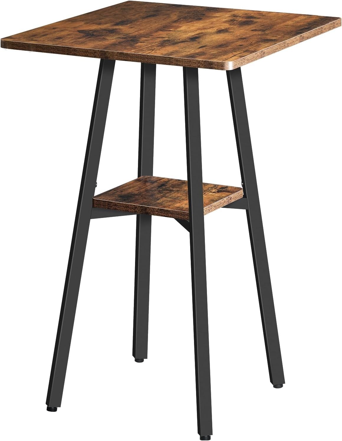 Rustic High Top Bar Table - 36.6” Counter Height with 2-Tier Storage Design